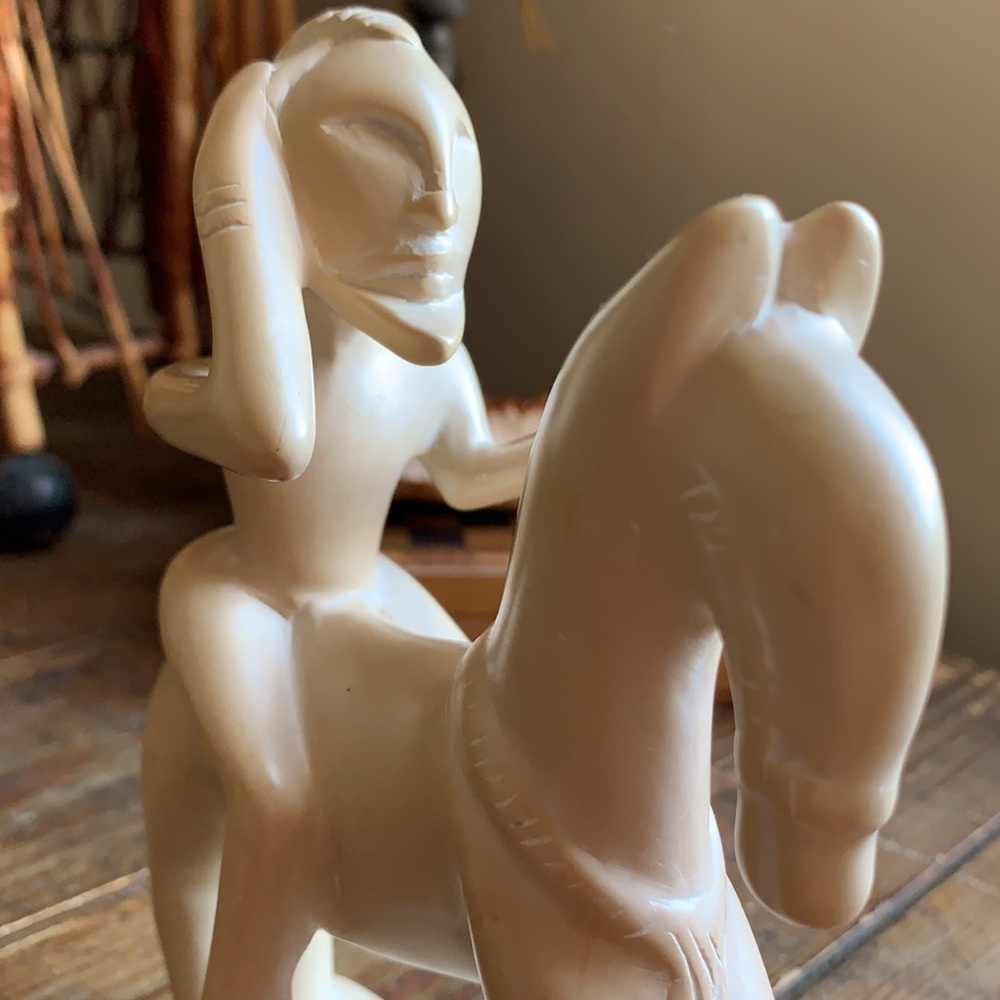 Warrior on Horse, Soap Stone Figure